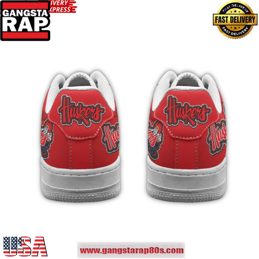 Nebraska Cornhuskers Go Big Red Air Force 1 Running Sneakers Shoes Nebraska Cornhuskers Go Big Red Air Force 1 Running Sneakers Shoes