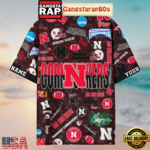 Nebraska Cornhuskers Solgan Go Big Red True Fan Spirit Custom Name Aloha Hawaiian Shirt