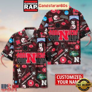Nebraska Cornhuskers Solgan Go Big Red True Fan Spirit Custom Name Aloha Hawaiian Shirt