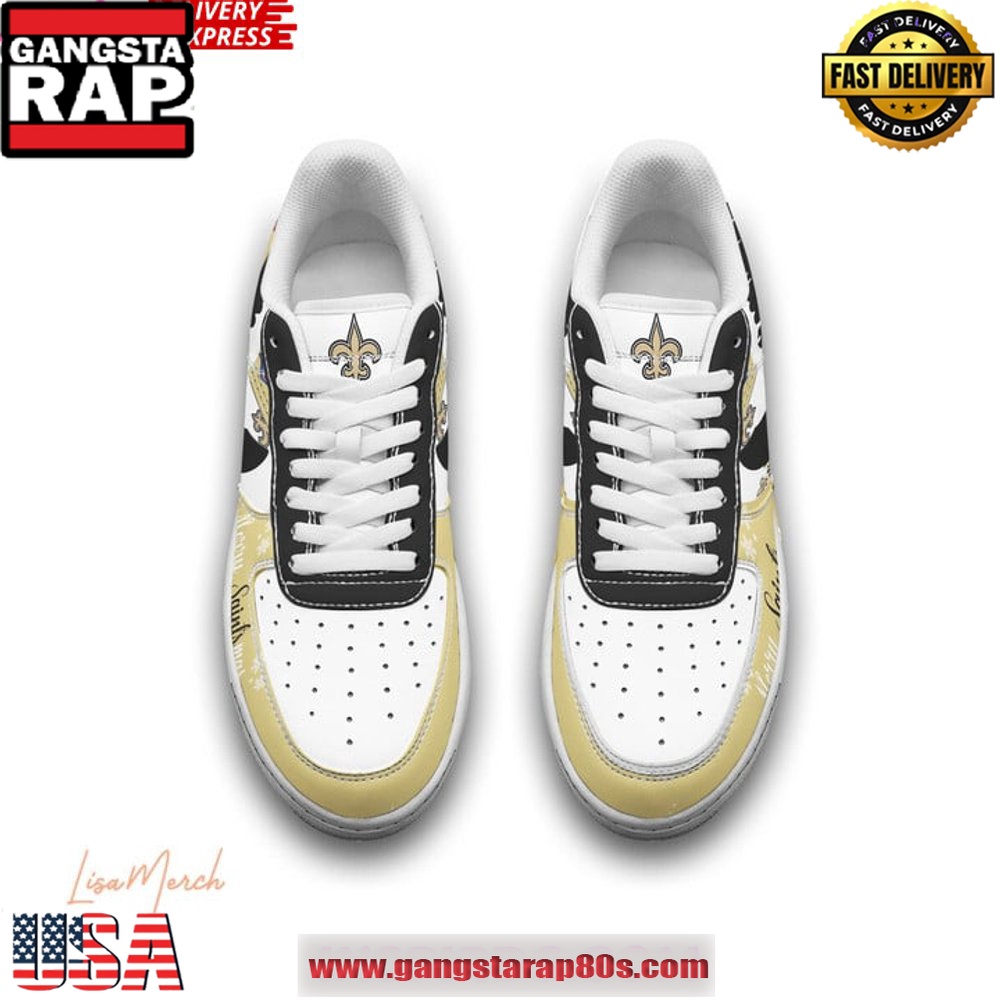 New Orleans Saints Merry Christmas Limited Edition Air Force 1 Running Sneakers New Orleans Saints Merry Christmas Limited Edition Air Force 1 Running Sneakers