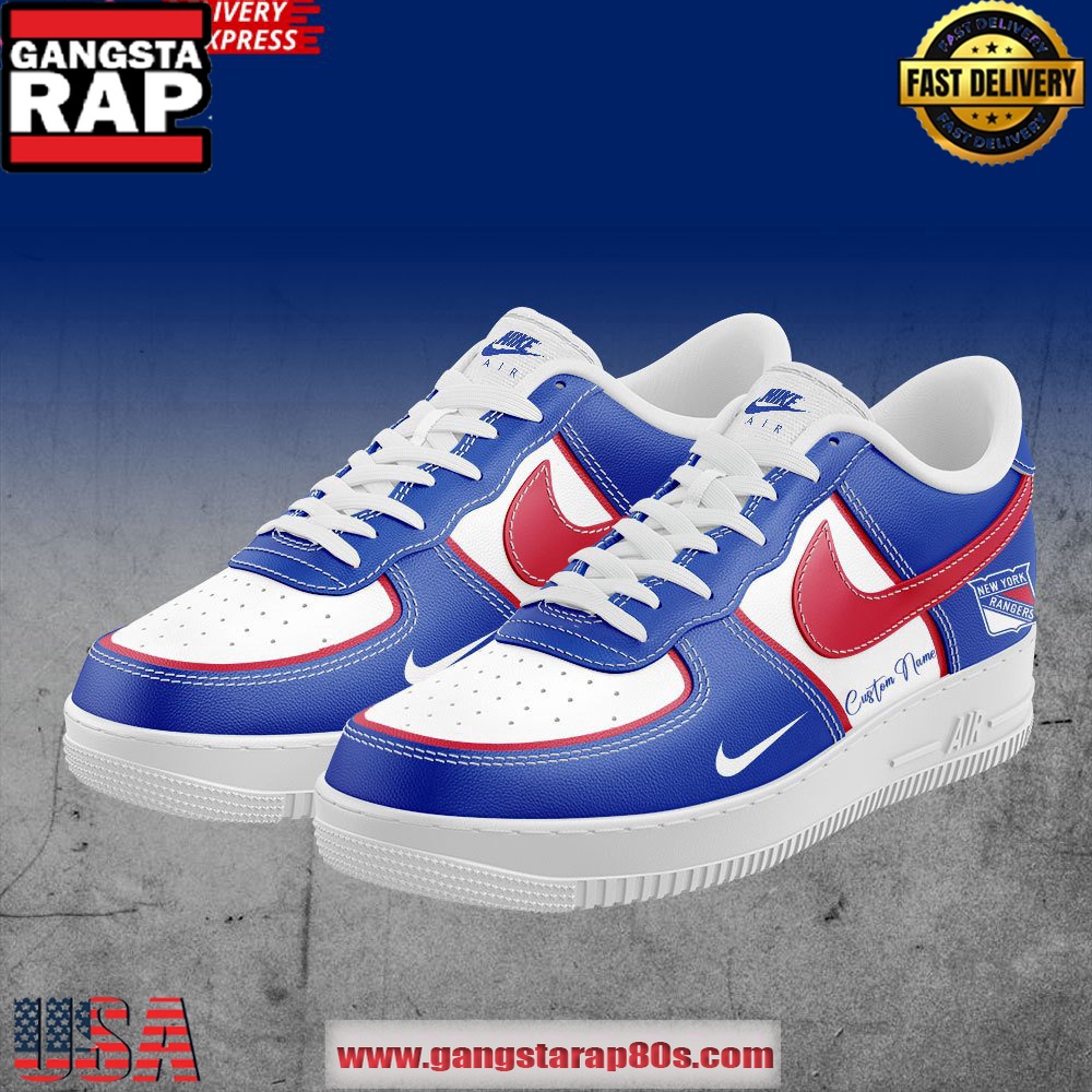 New York Rangers Custom Air Force 1 Running Sneakers Shoes New York Rangers Custom Air Force 1 Running Sneakers Shoes
