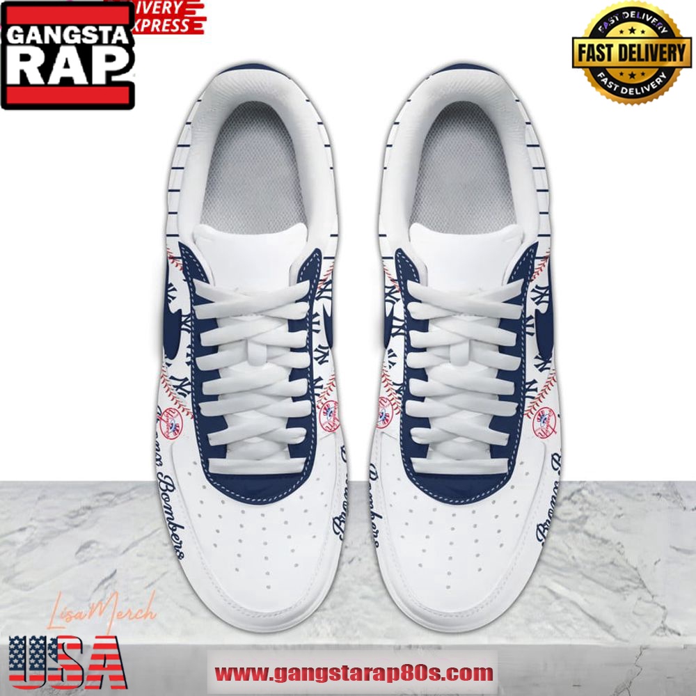 New York Yankees Bronx Bombers Air Force 1 Running Sneakers Shoes New York Yankees Bronx Bombers Air Force 1 Running Sneakers Shoes