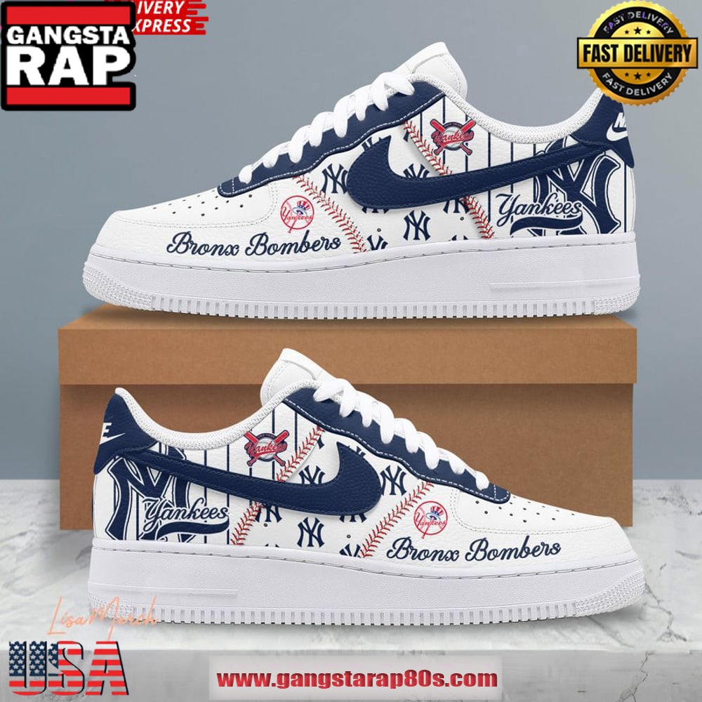 New York Yankees Bronx Bombers Air Force 1 Running Sneakers Shoes New York Yankees Bronx Bombers Air Force 1 Running Sneakers Shoes