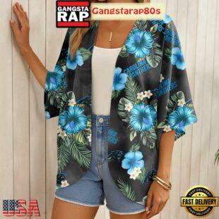 NFL Carolina Panthers Hawaii State Flower Beach Kimono Women