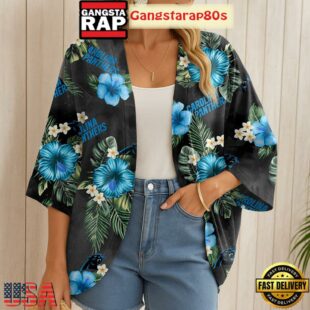 NFL Carolina Panthers Hawaii State Flower Beach Kimono Women