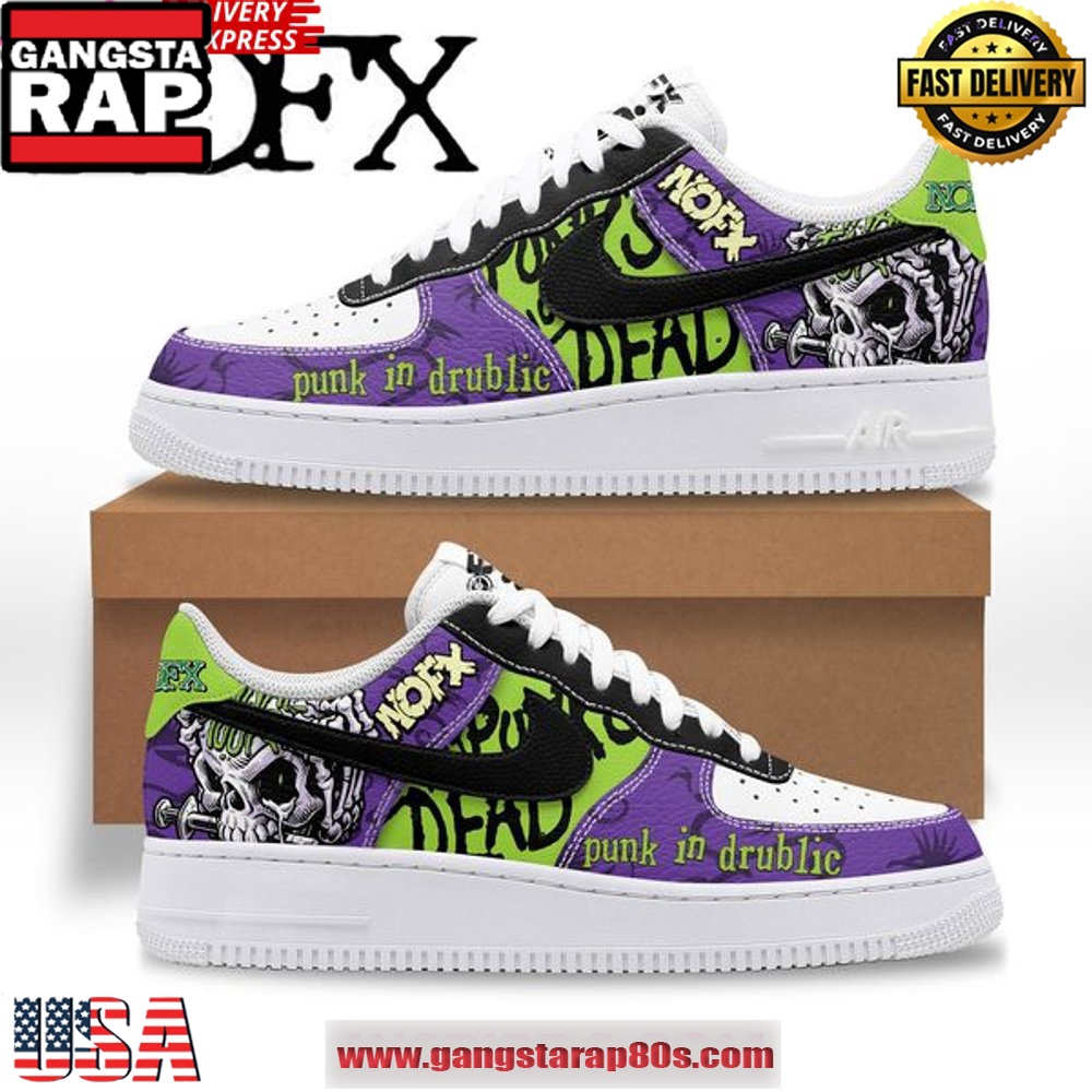 NOFX Band Limited Edition Air Force 1 Sneakers Shoes NOFX Band Limited Edition Air Force 1 Sneakers Shoes