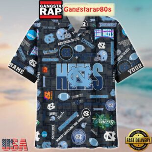 North Carolina Tar Heels Solgan Carolina Fever True Fan Spirit Custom Name Aloha Hawaiian Shirt