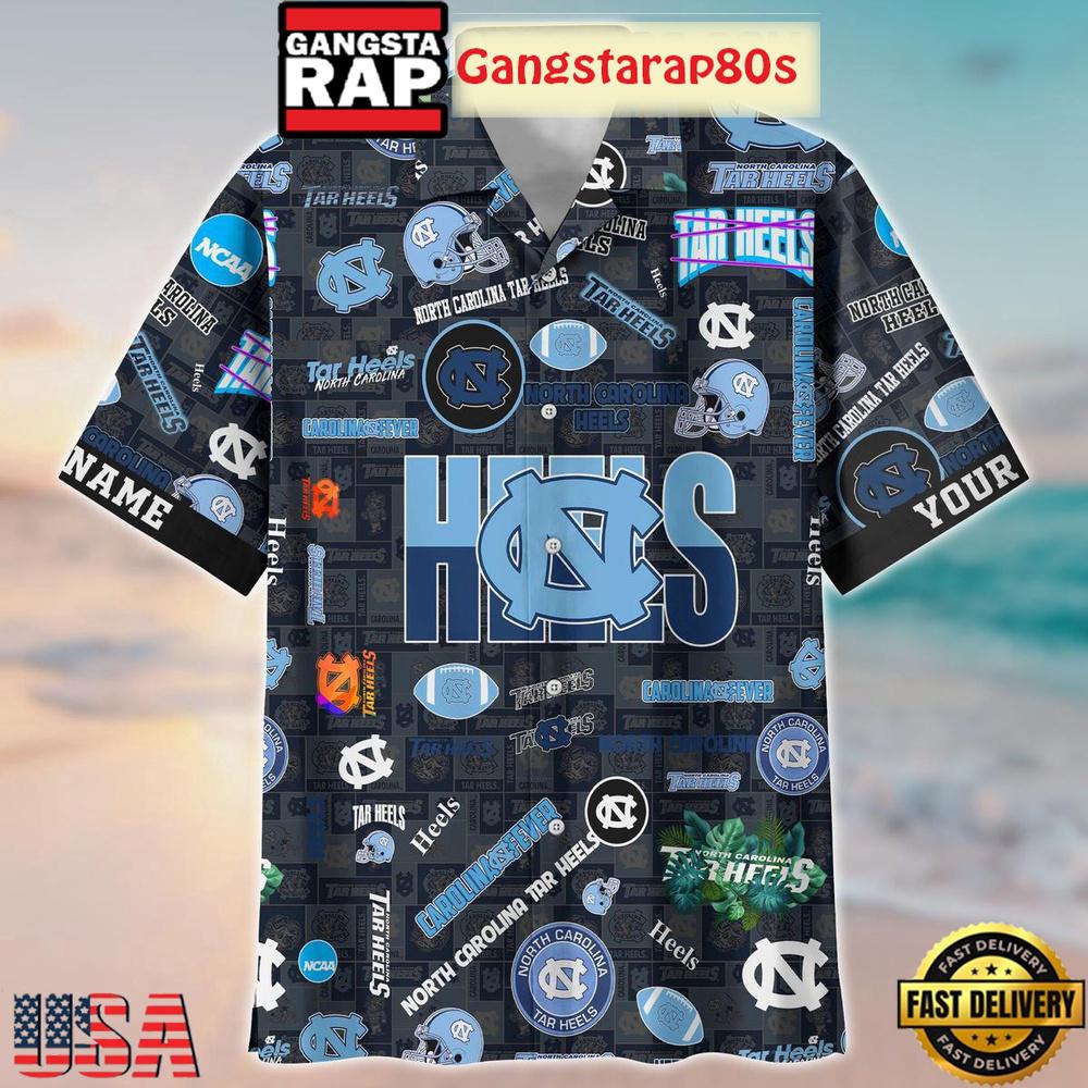 North Carolina Tar Heels Solgan Carolina Fever True Fan Spirit Custom Name Aloha Hawaiian Shirt North Carolina Tar Heels Solgan Carolina Fever True Fan Spirit Custom Name Aloha Hawaiian Shirt