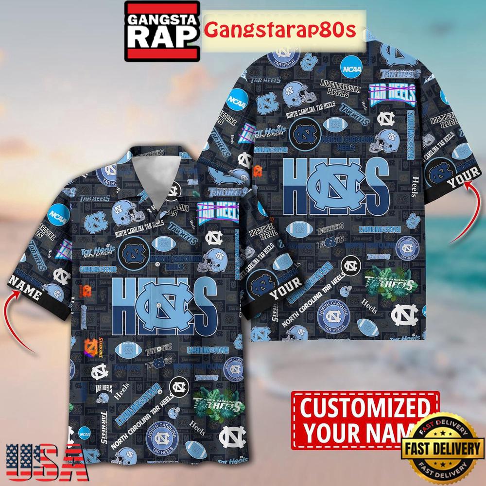 North Carolina Tar Heels Solgan Carolina Fever True Fan Spirit Custom Name Aloha Hawaiian Shirt North Carolina Tar Heels Solgan Carolina Fever True Fan Spirit Custom Name Aloha Hawaiian Shirt