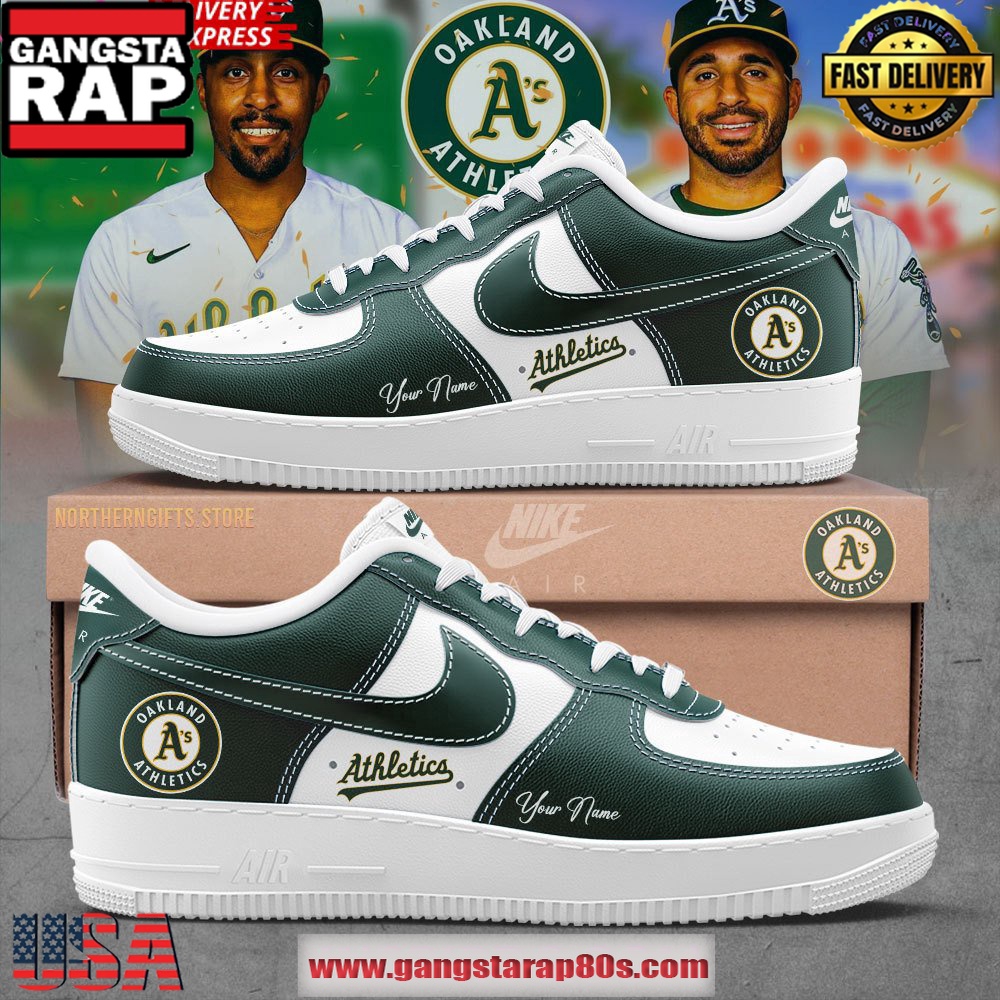 Oakland Athletics Baseball Custom Air Force 1 Running Sneakers Shoes Oakland Athletics Baseball Custom Air Force 1 Running Sneakers Shoes