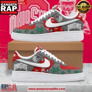 Ohio State Buckeyes Limited Edition Nike Air Force 1 Running Sneakers Shoes