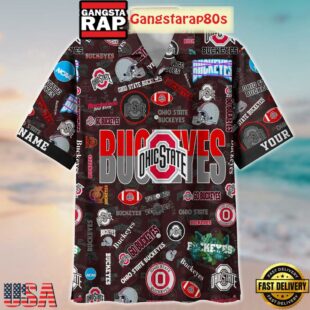 Ohio State Buckeyes Solgan Go Buckeyes True Fan Spirit Custom Name Aloha Hawaiian Shirt