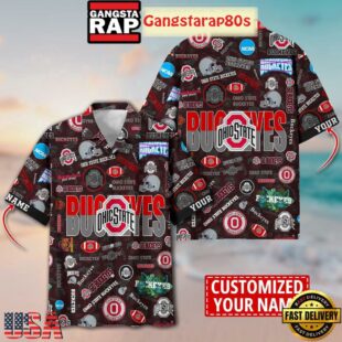Ohio State Buckeyes Solgan Go Buckeyes True Fan Spirit Custom Name Aloha Hawaiian Shirt