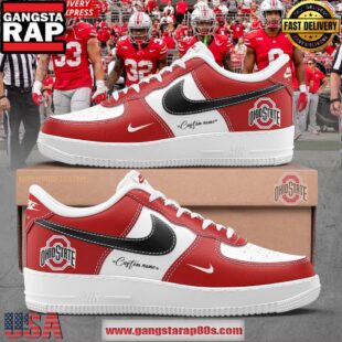 Ohio State Football Custom Name Air Force 1 Sneakers Shoes
