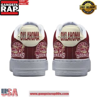 Oklahoma Sooners Boomer Limited Edition Nike Air Force 1 Running Sneakers Shoes