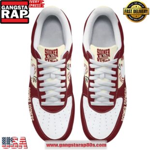 Oklahoma Sooners Boomer Limited Edition Nike Air Force 1 Running Sneakers Shoes