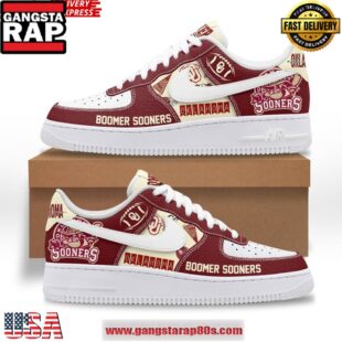 Oklahoma Sooners Boomer Limited Edition Nike Air Force 1 Running Sneakers Shoes