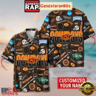 Oklahoma State Cowboys Solgan Go Cowboys True Fan Spirit Custom Name Aloha Hawaiian Shirt
