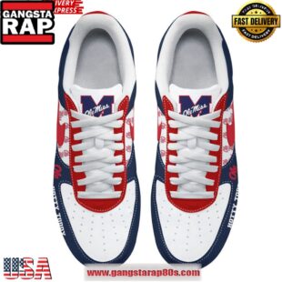 Ole Miss Rebels Hotty Toddy Nike Air Force 1 Running Sneakers Shoes
