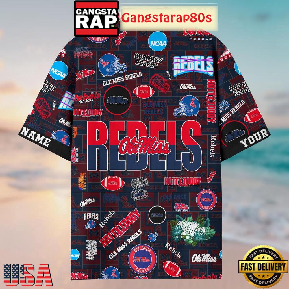 Ole Miss Rebels Solgan Hotty Toddy True Fan Spirit Custom Name Aloha Hawaiian Shirt Ole Miss Rebels Solgan Hotty Toddy True Fan Spirit Custom Name Aloha Hawaiian Shirt