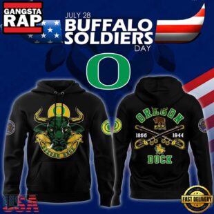 Oregon Ducks 2025 Buffalo Soldiers Day Hoodie