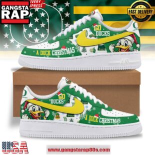 Oregon Ducks Christmas Limited Edition Air Force 1 Running Sneakers Shoes