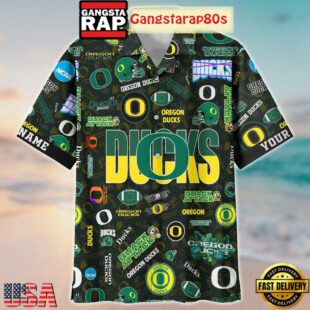Oregon Ducks Solgan Quack Attack True Fan Spirit Custom Name Aloha Hawaiian Shirt
