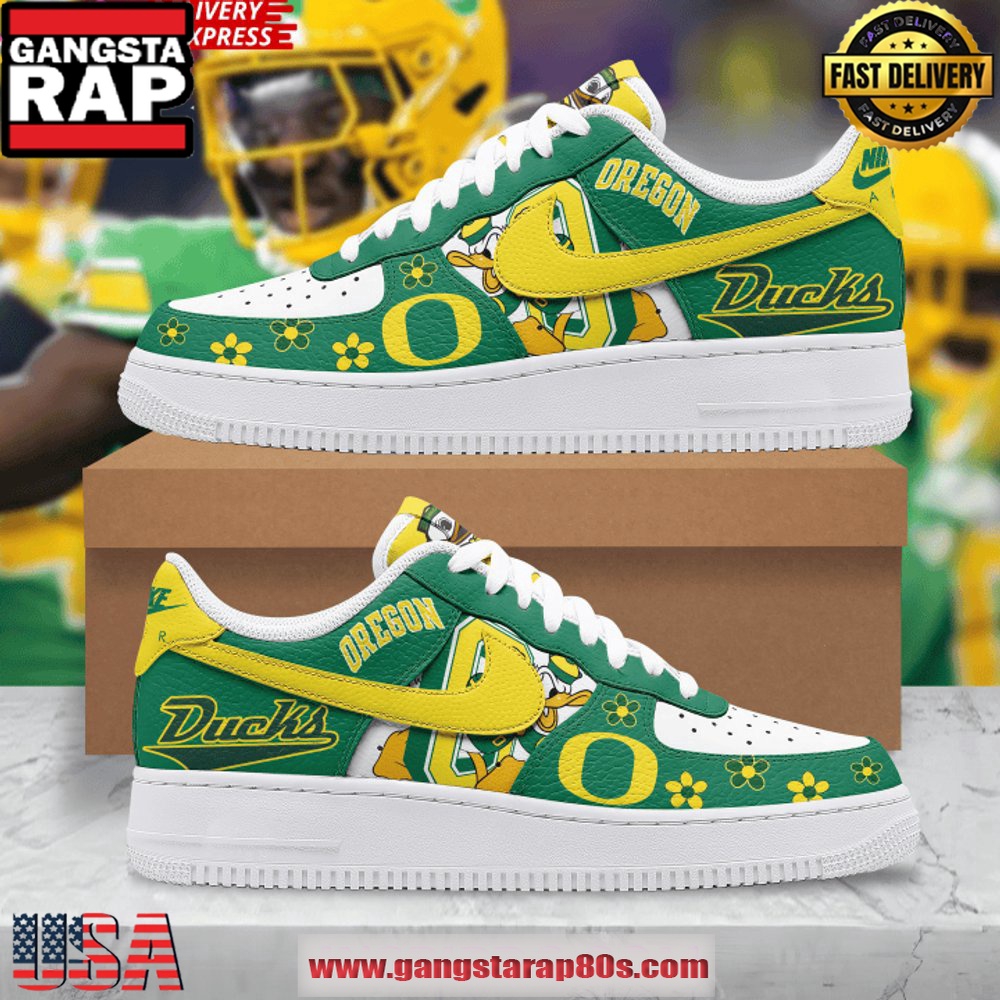 Oregon Ducks x Donald Duck Limited Edition Air Force 1 Sneakers Shoes Oregon Ducks x Donald Duck Limited Edition Air Force 1 Sneakers Shoes