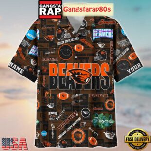 Oregon State Beavers Solgan Bearver Nation True Fan Spirit Custom Name Aloha Hawaiian Shirt