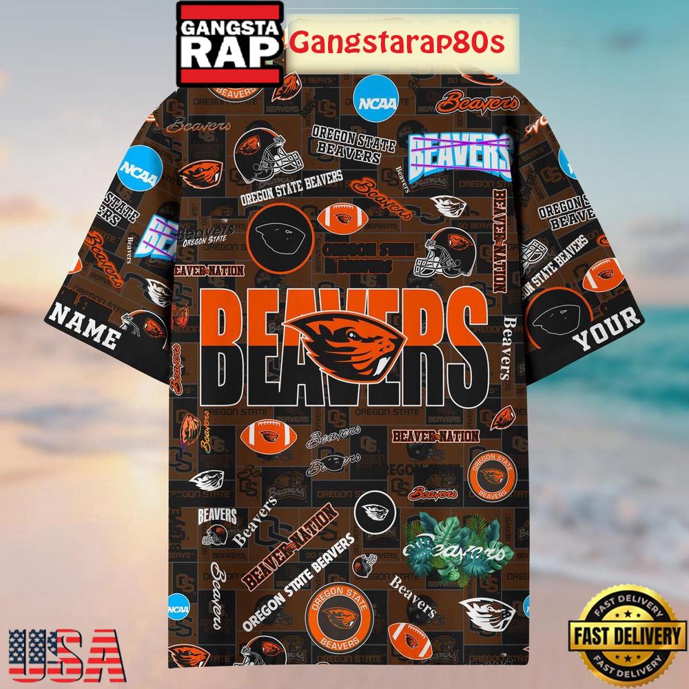 Oregon State Beavers Solgan Bearver Nation True Fan Spirit Custom Name Aloha Hawaiian Shirt Oregon State Beavers Solgan Bearver Nation True Fan Spirit Custom Name Aloha Hawaiian Shirt
