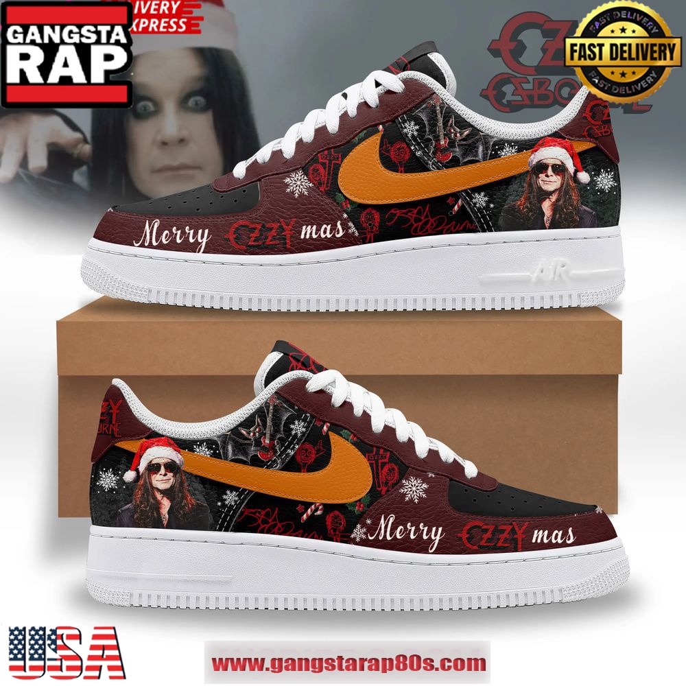 Ozzy Osbourne Merry Christmas Limited Edition Air Force 1 Running Sneakers Shoes Ozzy Osbourne Merry Christmas Limited Edition Air Force 1 Running Sneakers Shoes