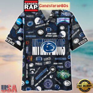 Penn State Nittany Lions Solgan Go Penn State True Fan Spirit Custom Name Aloha Hawaiian Shirt