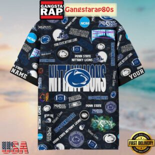 Penn State Nittany Lions Solgan Go Penn State True Fan Spirit Custom Name Aloha Hawaiian Shirt