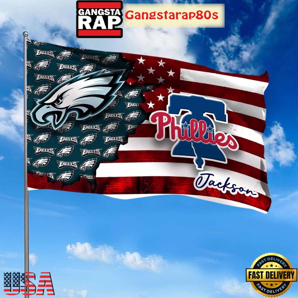 Philadelphia Eagles And Phillies House Garden Flag Philadelphia Eagles And Phillies House Garden Flag