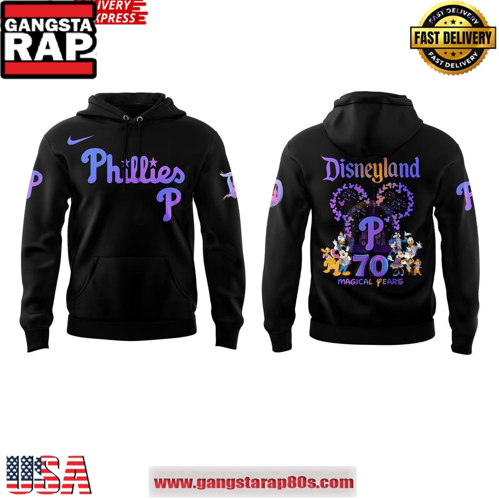 Philadelphia Phillies Disneyland 70th Magical Years Special Unisex Hoodie Philadelphia Phillies Disneyland 70th Magical Years Special Unisex Hoodie