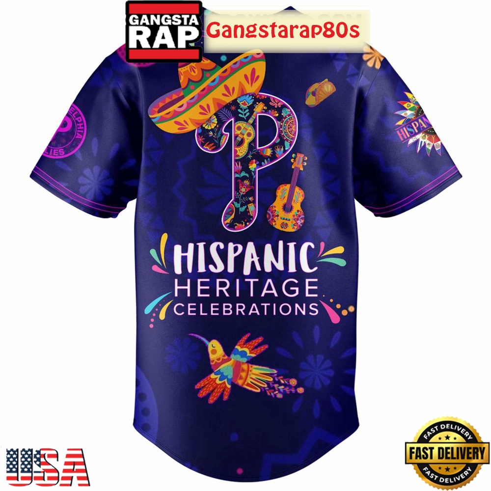 Philadelphia Phillies Hispanic Heritage Celebrations 2025 Unique Design Baseball Jersey Philadelphia Phillies Hispanic Heritage Celebrations 2025 Unique Design Baseball Jersey