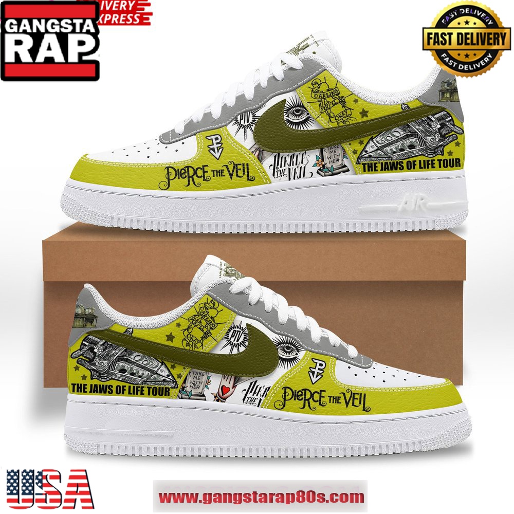 Pierce The Veil One More Time Tour Special Air Force 1 Running Sneakers Shoes Pierce The Veil One More Time Tour Special Air Force 1 Running Sneakers Shoes