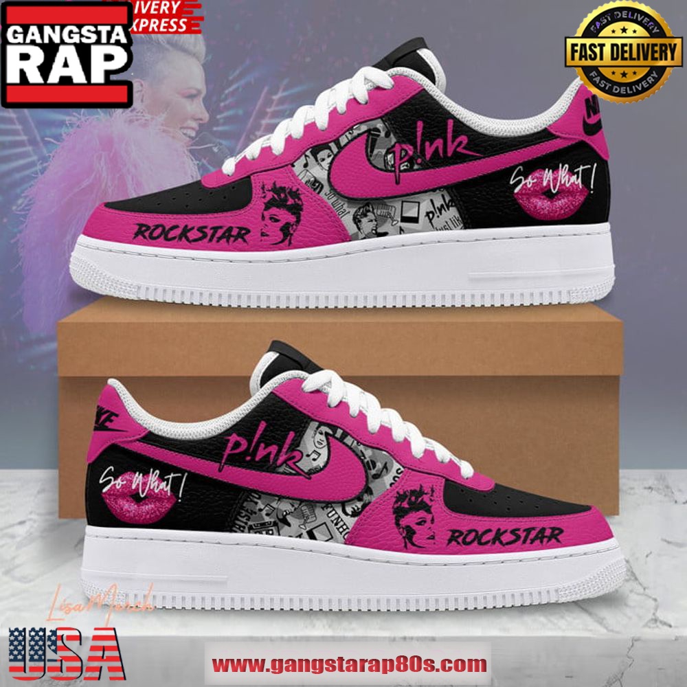 Pink Rockstar Limited Edition Air Force 1 Sneakers Shoes Pink Rockstar Limited Edition Air Force 1 Sneakers Shoes