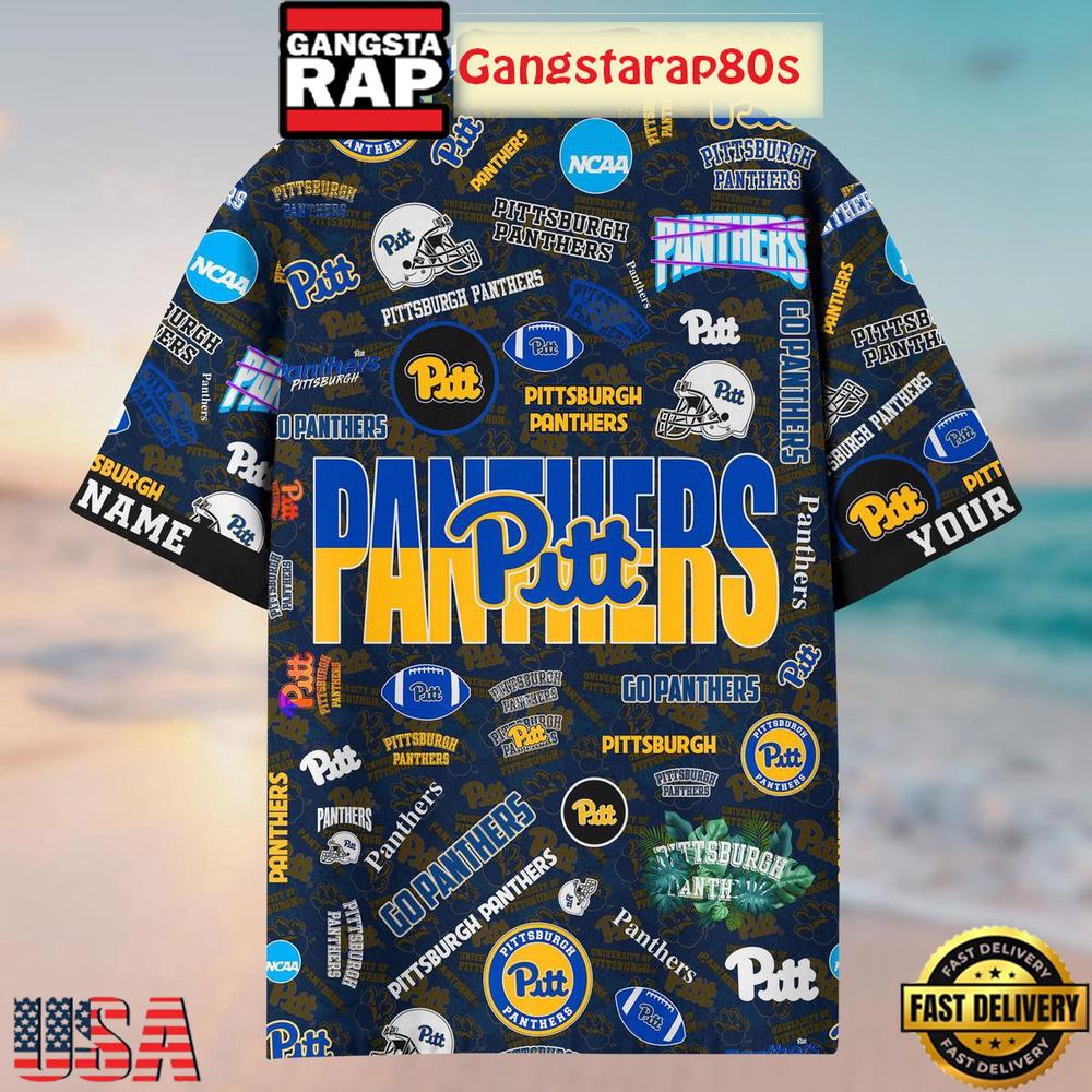 Pittsburgh Panthers Solgan Go Panthers True Fan Spirit Custom Name Aloha Hawaiian Shirt Pittsburgh Panthers Solgan Go Panthers True Fan Spirit Custom Name Aloha Hawaiian Shirt