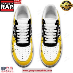 Pittsburgh Steelers Go Steelers Nike Air Force 1 Running Sneakers Shoes