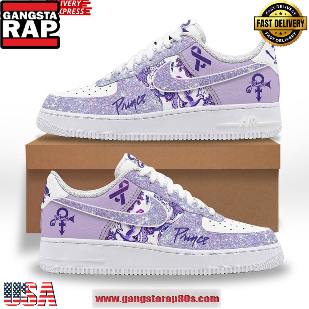 Prince Purple Rain Special Edition Air Force 1 Running Sneakers Shoes Prince Purple Rain Special Edition Air Force 1 Running Sneakers Shoes