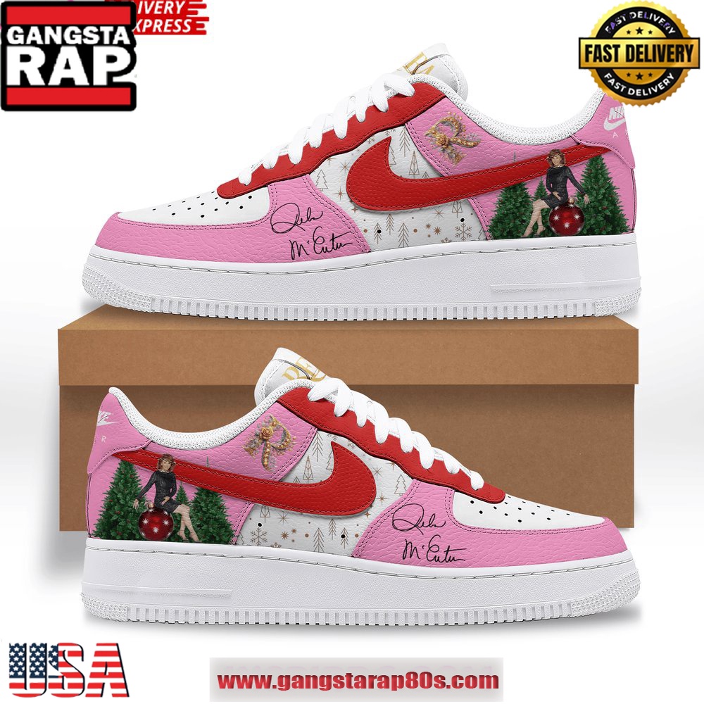 Reba McEntire Christmas Holiday Special Air Force 1 Running Sneakers Shoes Reba McEntire Christmas Holiday Special Air Force 1 Running Sneakers Shoes