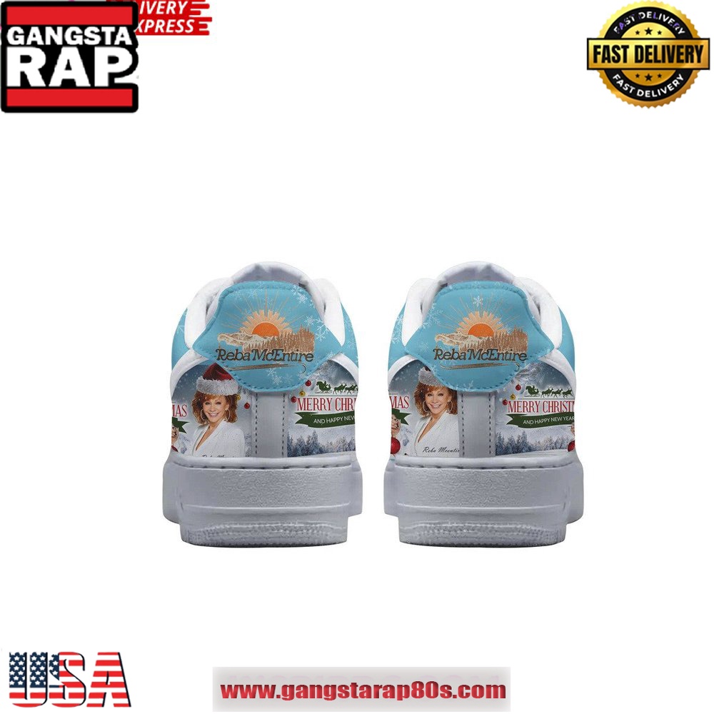 Reba McEntire Merry Christmas Limited Edition Air Force 1 Running Sneakers Reba McEntire Merry Christmas Limited Edition Air Force 1 Running Sneakers