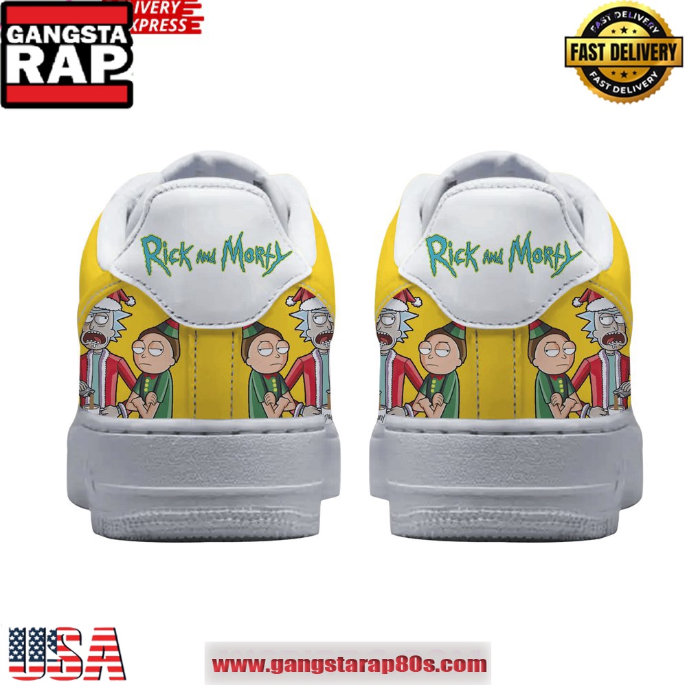 Rick And Morty Merry Christmas Limited Edition Air Force 1 Sneakers Shoes Rick And Morty Merry Christmas Limited Edition Air Force 1 Sneakers Shoes