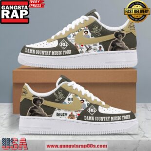 Riley Green Damn Country Music Tour 2025 Air Force 1 Running Sneakers Shoes
