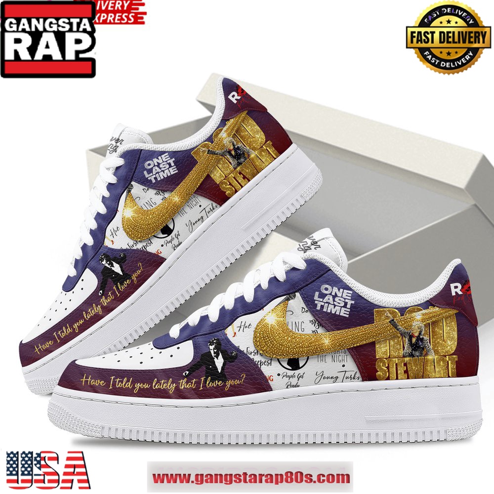 Rod Stewart One Last Time Limited Edition Air Force 1 Running Sneakers Shoes Rod Stewart One Last Time Limited Edition Air Force 1 Running Sneakers Shoes