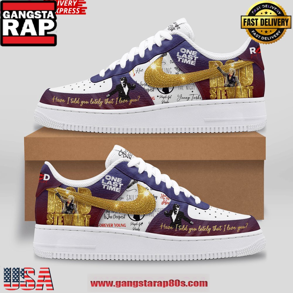 Rod Stewart One Last Time Limited Edition Air Force 1 Running Sneakers Shoes Rod Stewart One Last Time Limited Edition Air Force 1 Running Sneakers Shoes