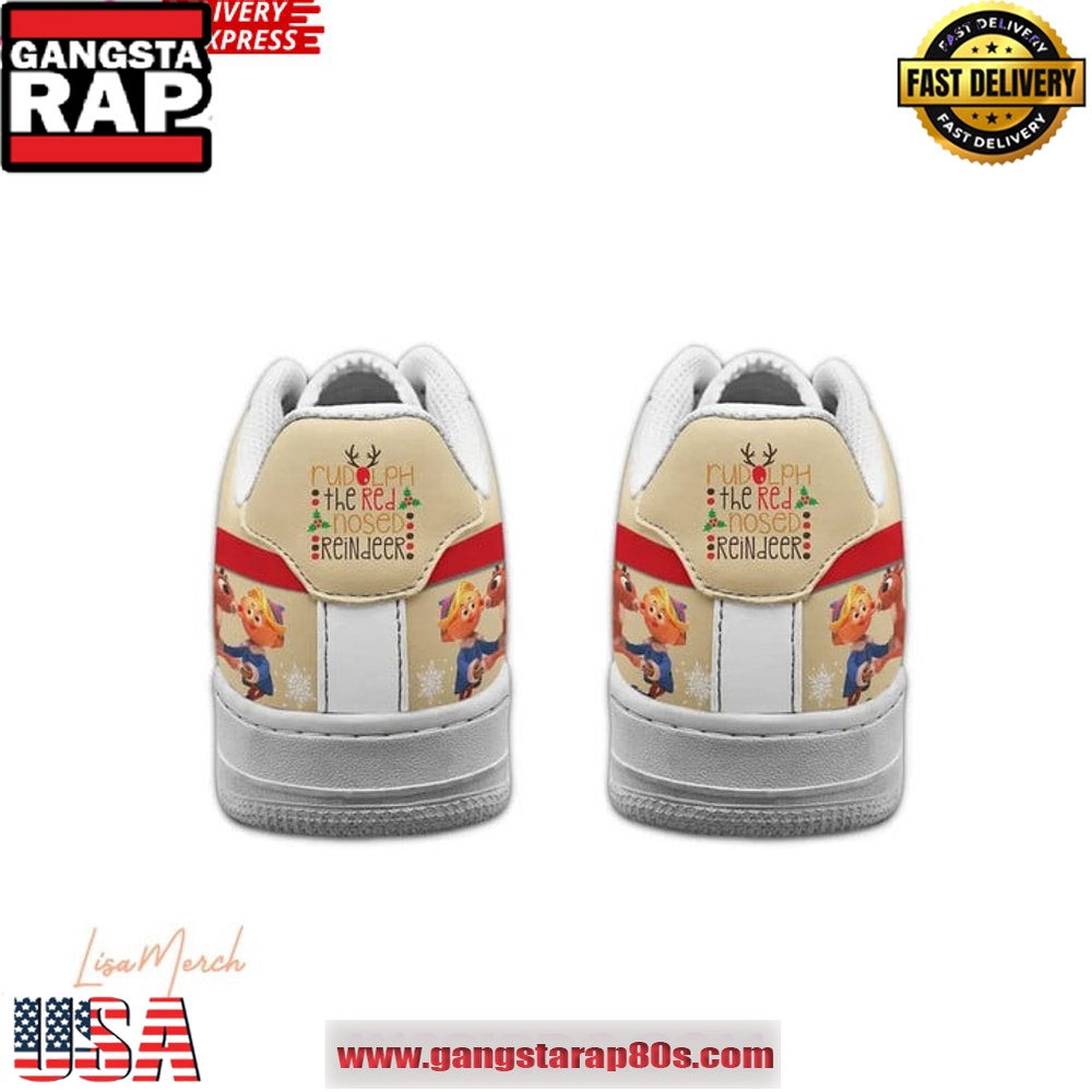 Rudolph the Red-Nosed Reindeer Air Force 1 Running Sneakers Shoes Rudolph the Red-Nosed Reindeer Air Force 1 Running Sneakers Shoes