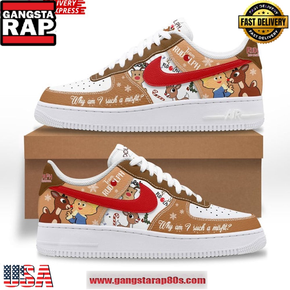 Rudolph The Red-Nosed Reindeer Christmas Limited Air Force 1 Running Sneakers Rudolph The Red-Nosed Reindeer Christmas Limited Air Force 1 Running Sneakers