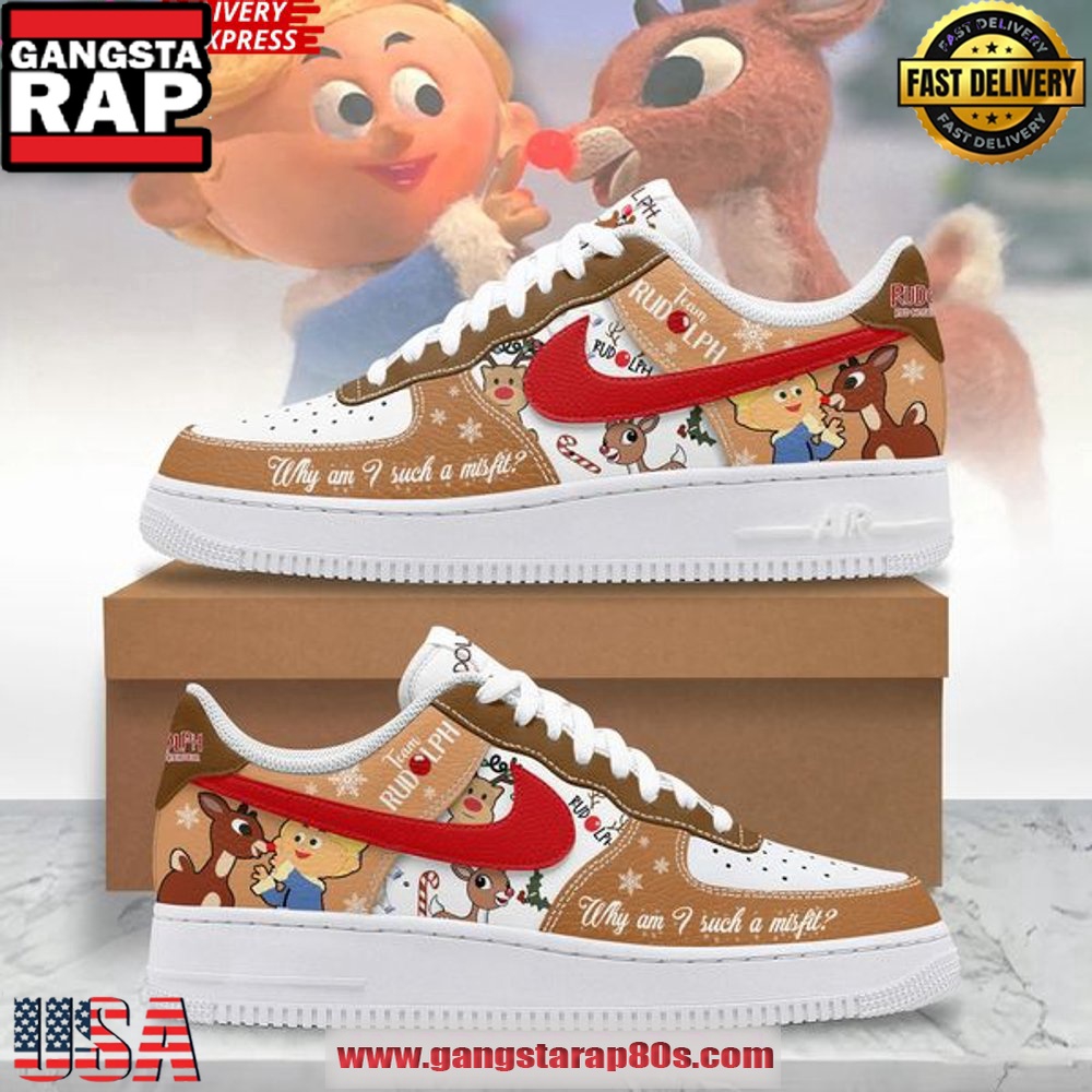 Rudolph The Red-Nosed Reindeer Christmas Limited Air Force 1 Running Sneakers Rudolph The Red-Nosed Reindeer Christmas Limited Air Force 1 Running Sneakers
